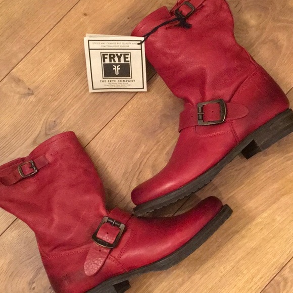 Frye Shoes - FRYE BURNT RED VERONICA BOOTS